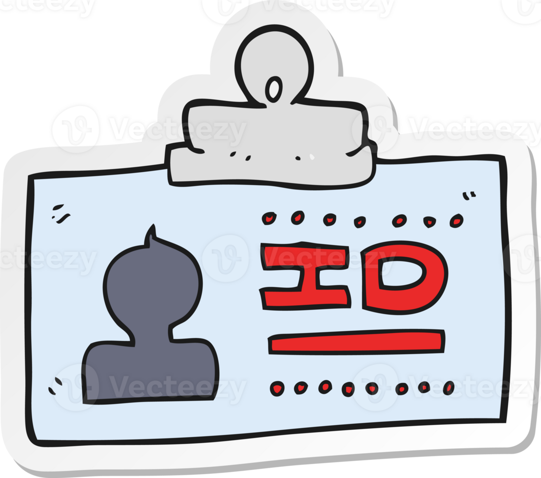 sticker of a cartoon ID badge png