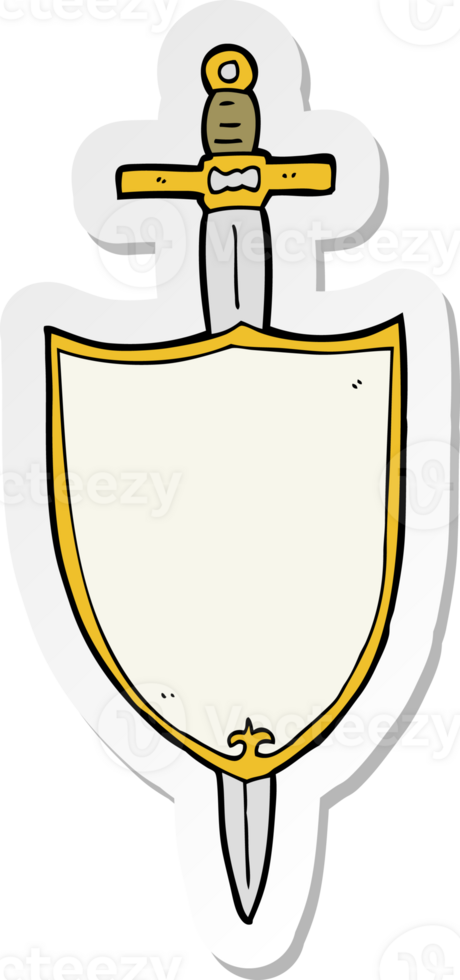 sticker of a cartoon heraldic shield png