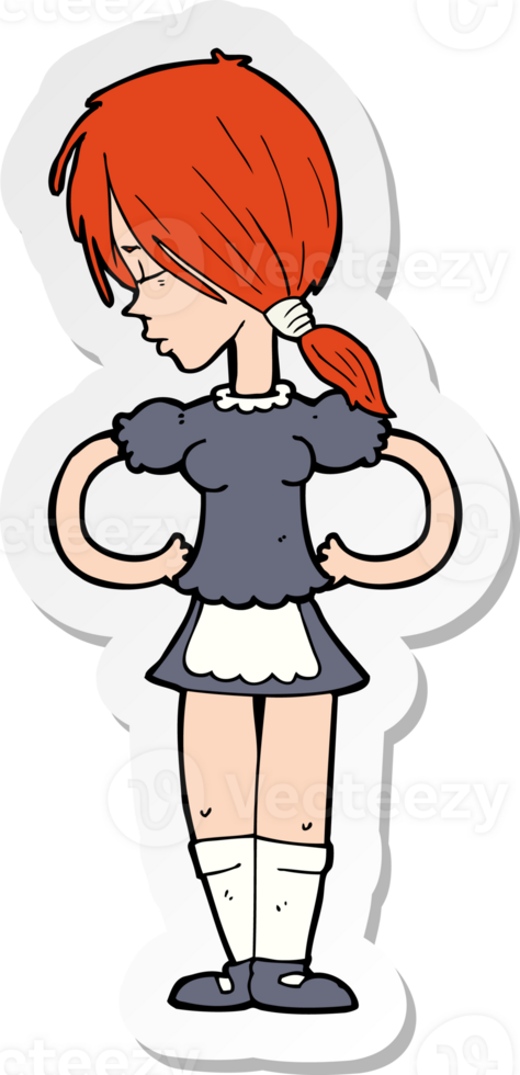 sticker of a cartoon waitress png