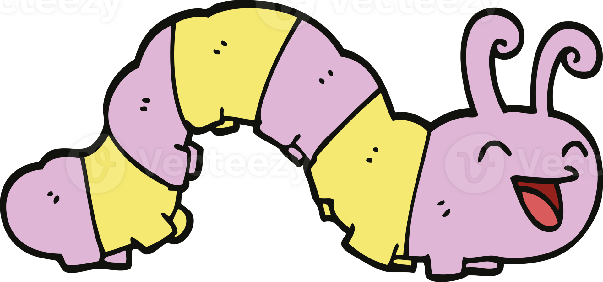 cute cartoon doodle caterpillar png