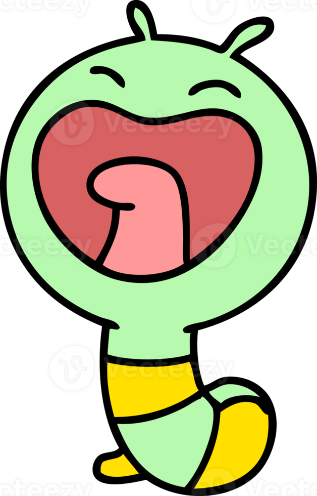 happy little caterpillar worm png