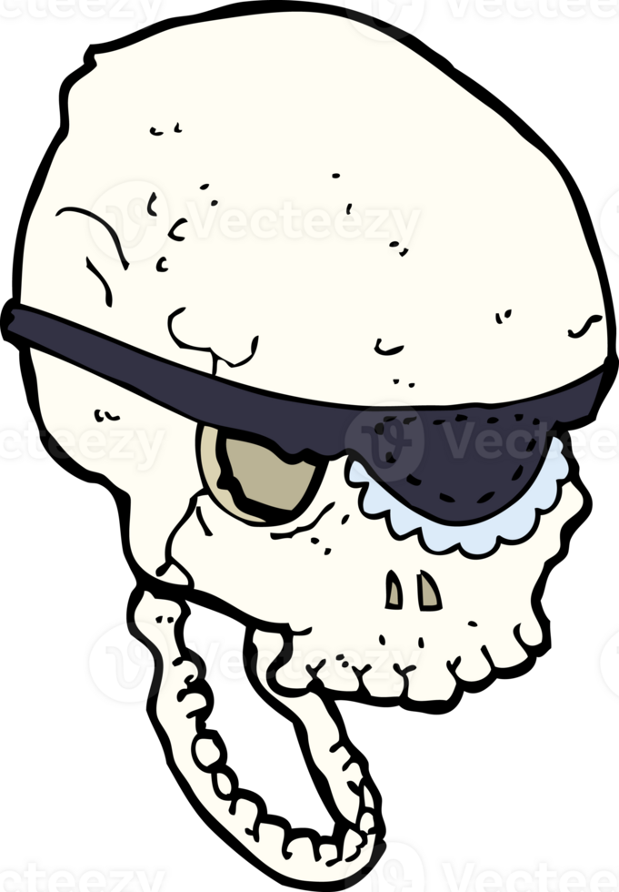 cartoon spooky skull with eye patch png