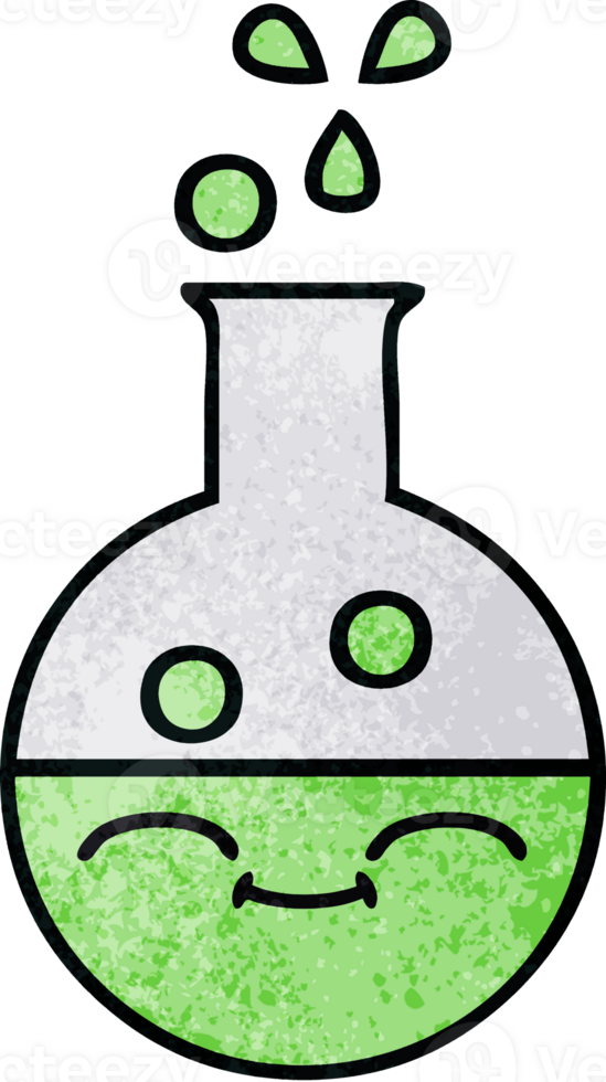 retro grunge texture cartoon test tube png
