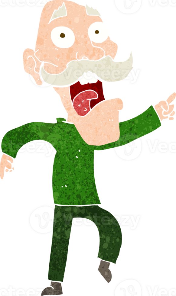 cartoon frightened old man png