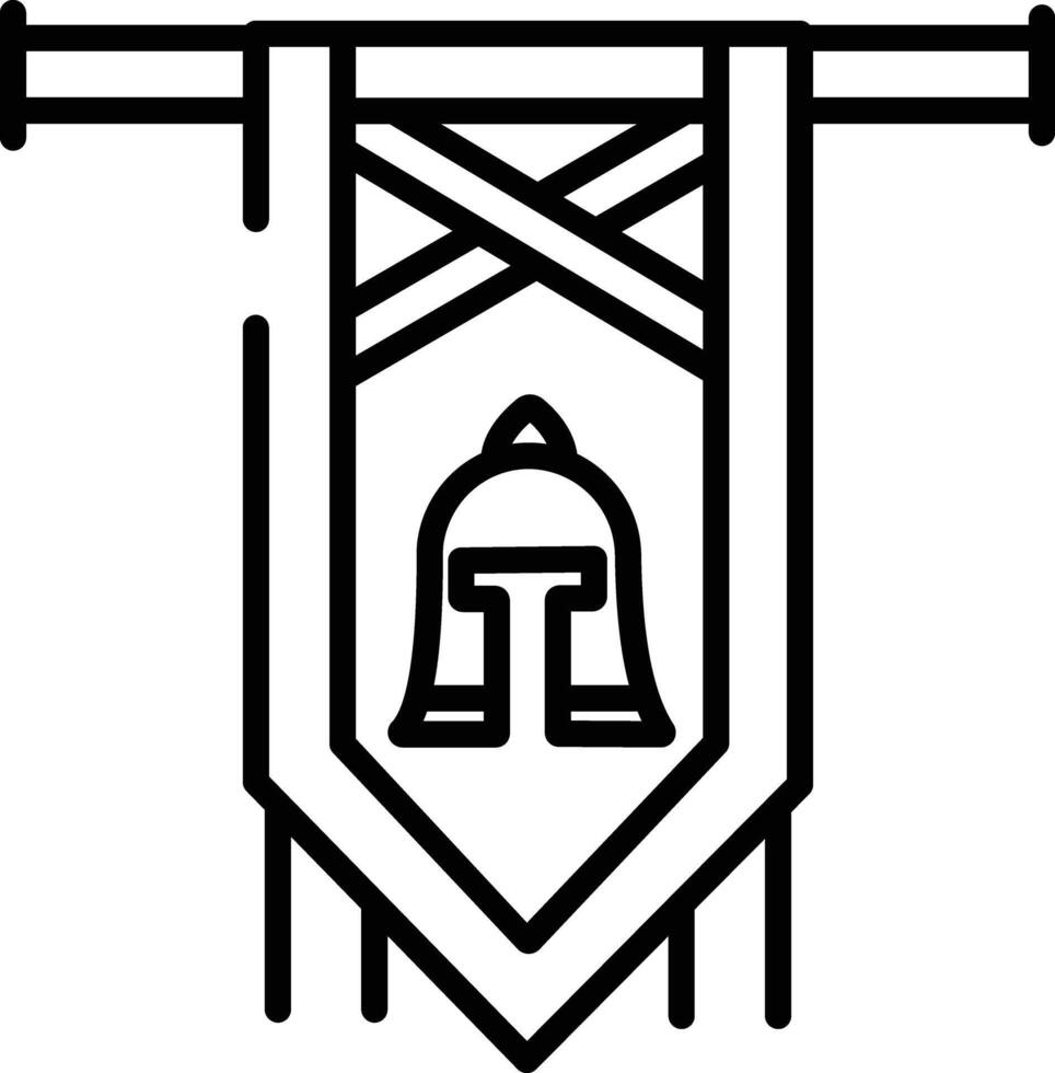 Knight flag outline illustration vector
