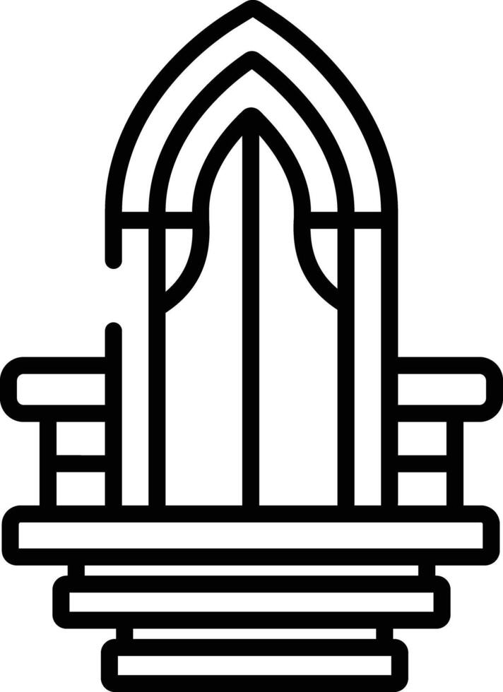 Temple door outline illustration vector
