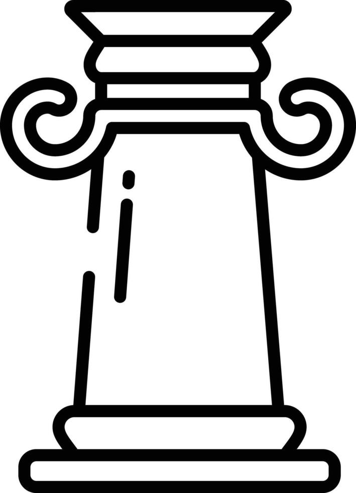 Ionic greek pillar outline illustration vector
