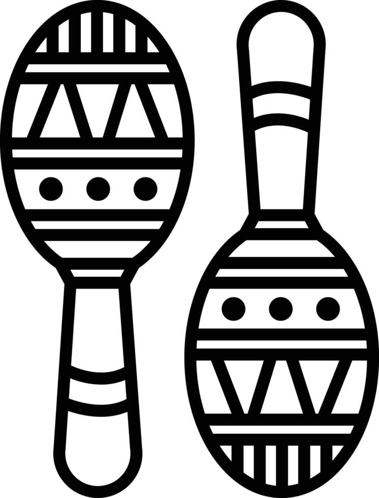 Maracas outline illustration vector
