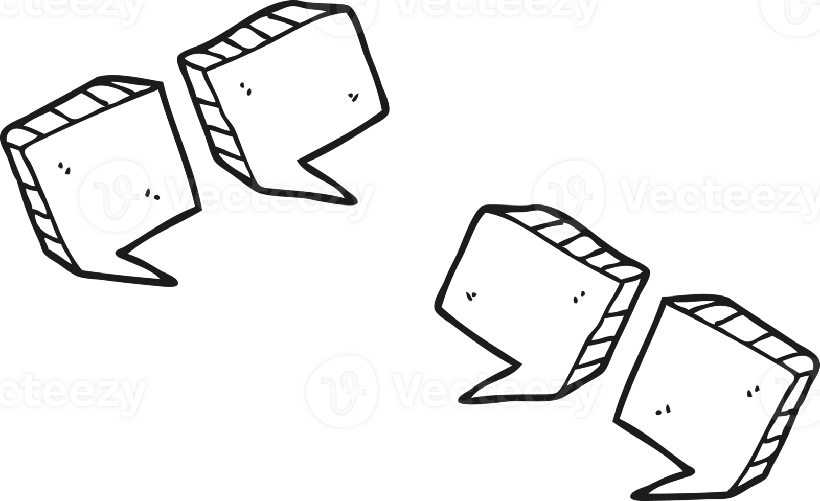 black and white cartoon quotation marks png