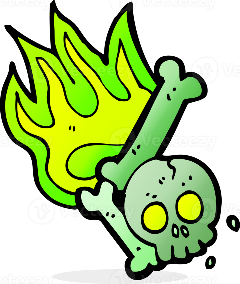 cartoon halloween bone number png