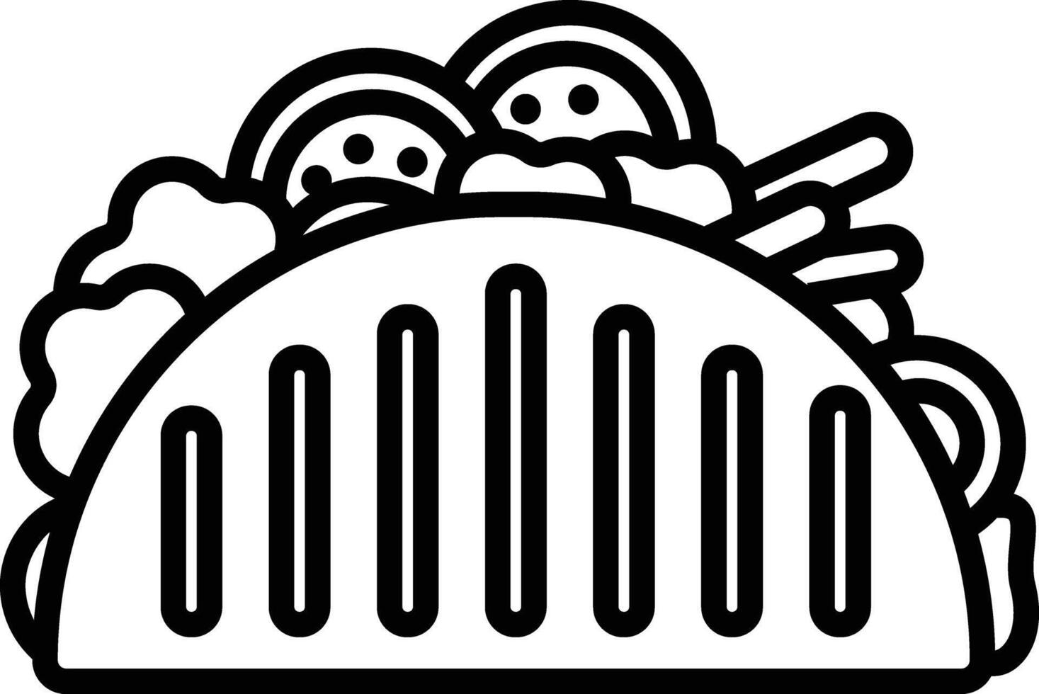 Tacos outline illustration vector