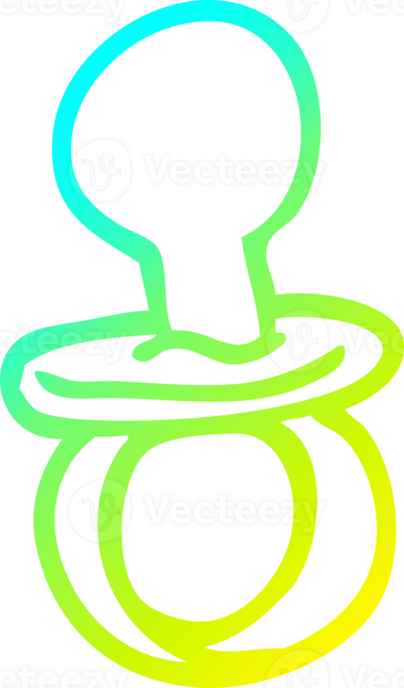 cold gradient line drawing cartoon baby pacifier png
