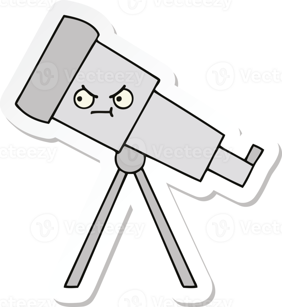 sticker of a cute cartoon telescope png