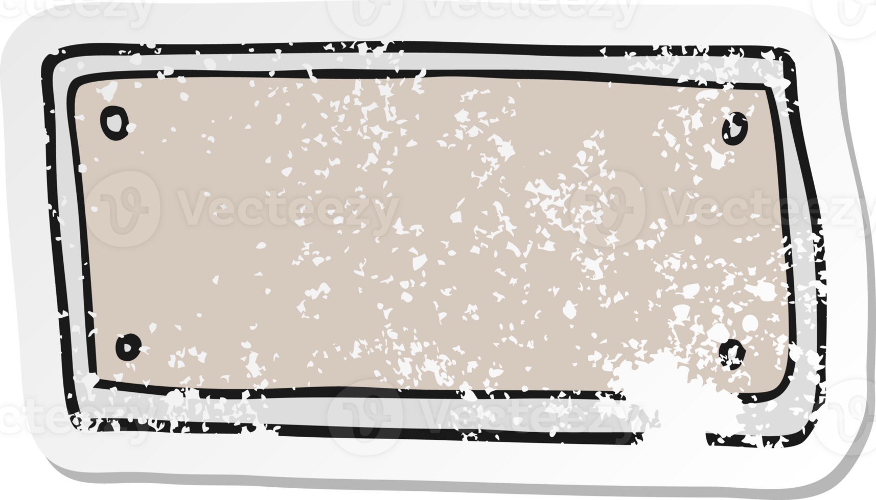 retro distressed sticker of a cartoon blank sign png