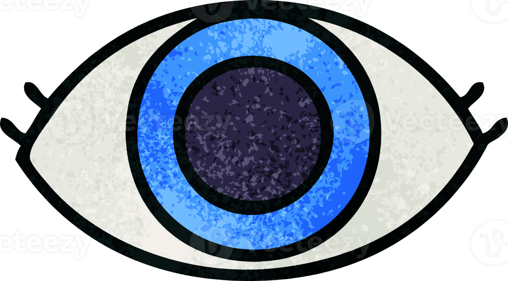 retro grunge texture cartoon eye png