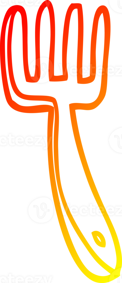 warm gradient line drawing cartoon fork png