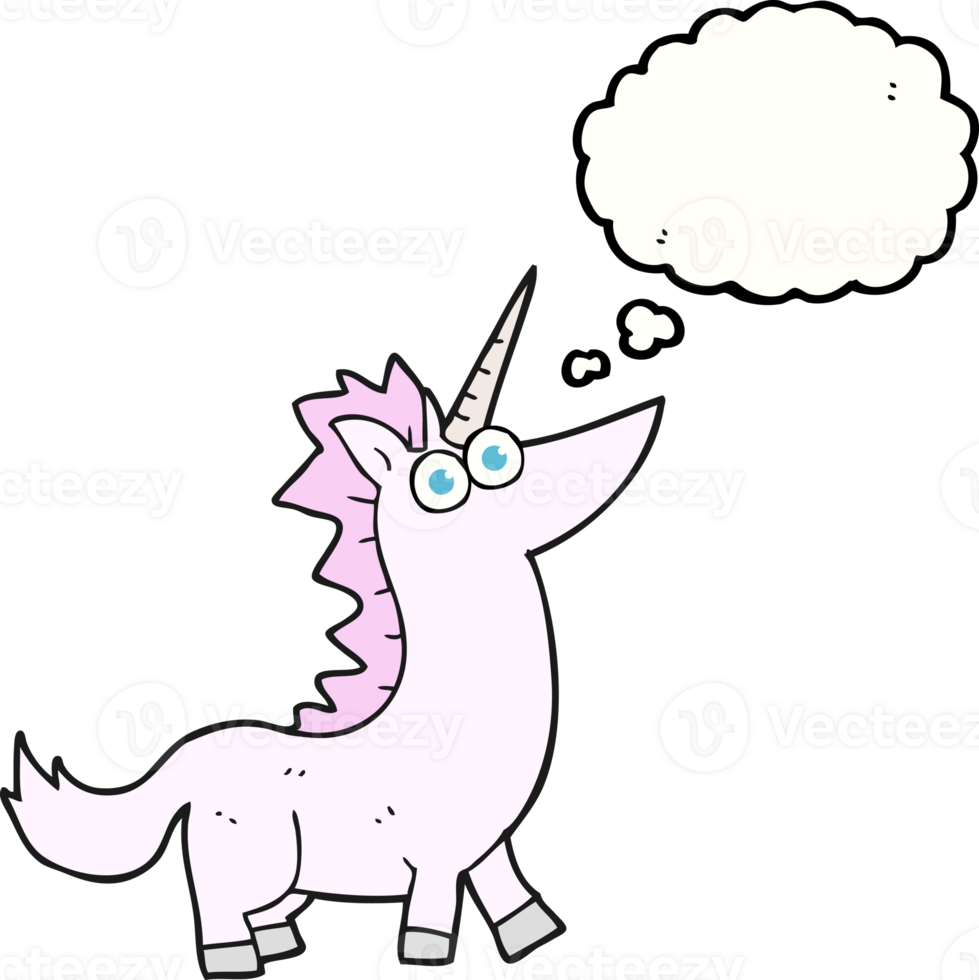 thought bubble cartoon unicorn png