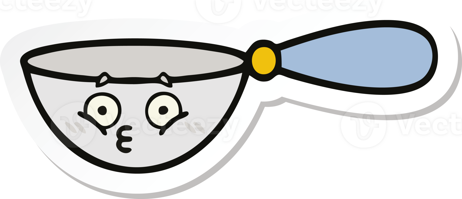 sticker of a cute cartoon measuring spoon png