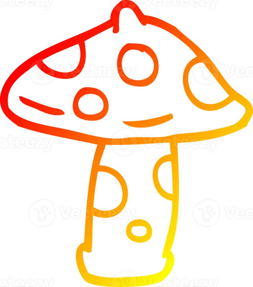 warm gradient line drawing cartoon toadstool png