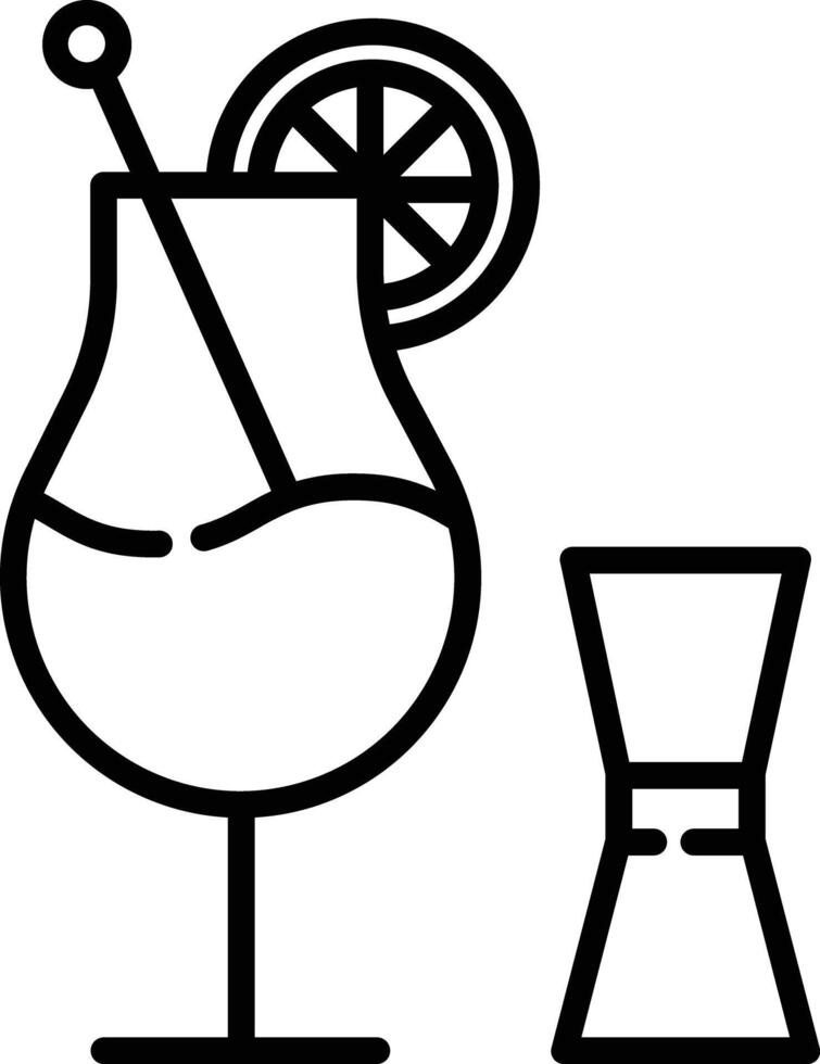 Cocktail outline illustration vector
