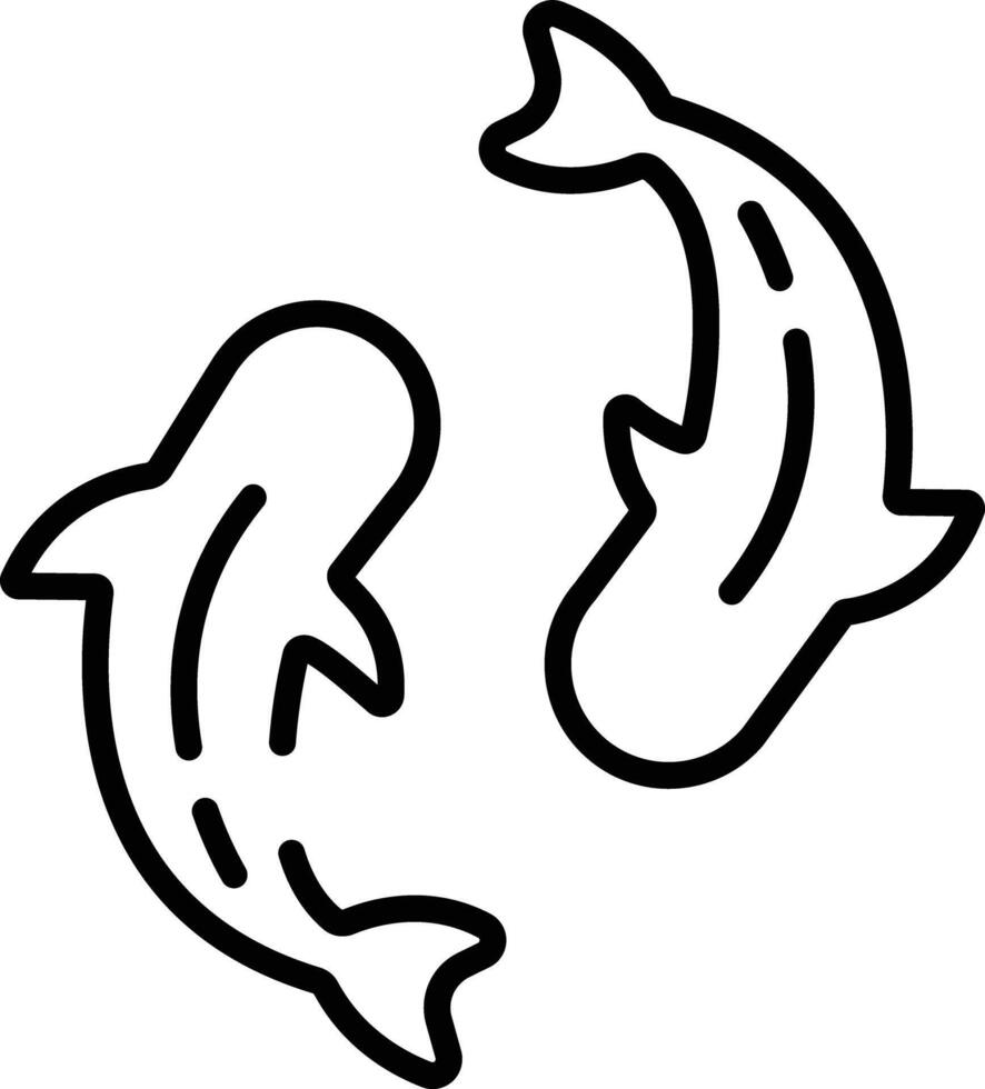 Koi Fish outline illustration vector