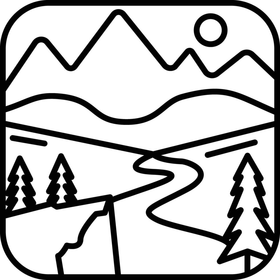 landscape outline illustration vector
