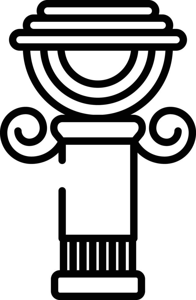 Sun pillar outline illustration vector