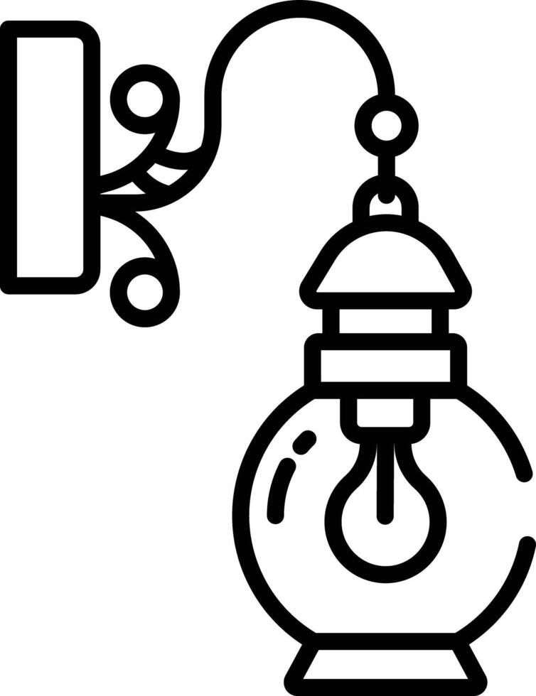 hanging light outline illustration vector
