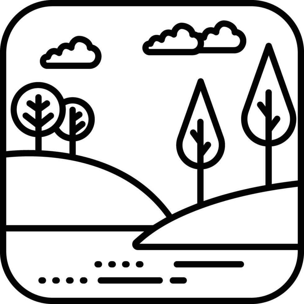 landscape outline illustration vector