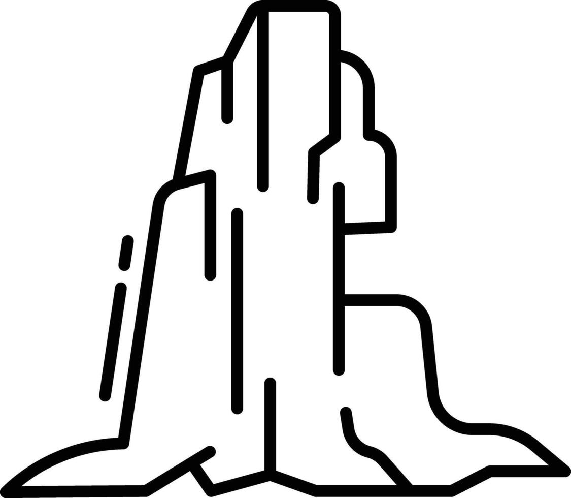 Plateau Mountains outline illustration vector