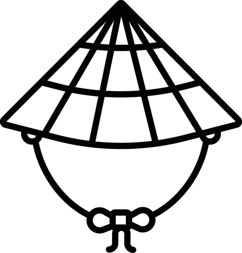 Asian Hat outline illustration vector