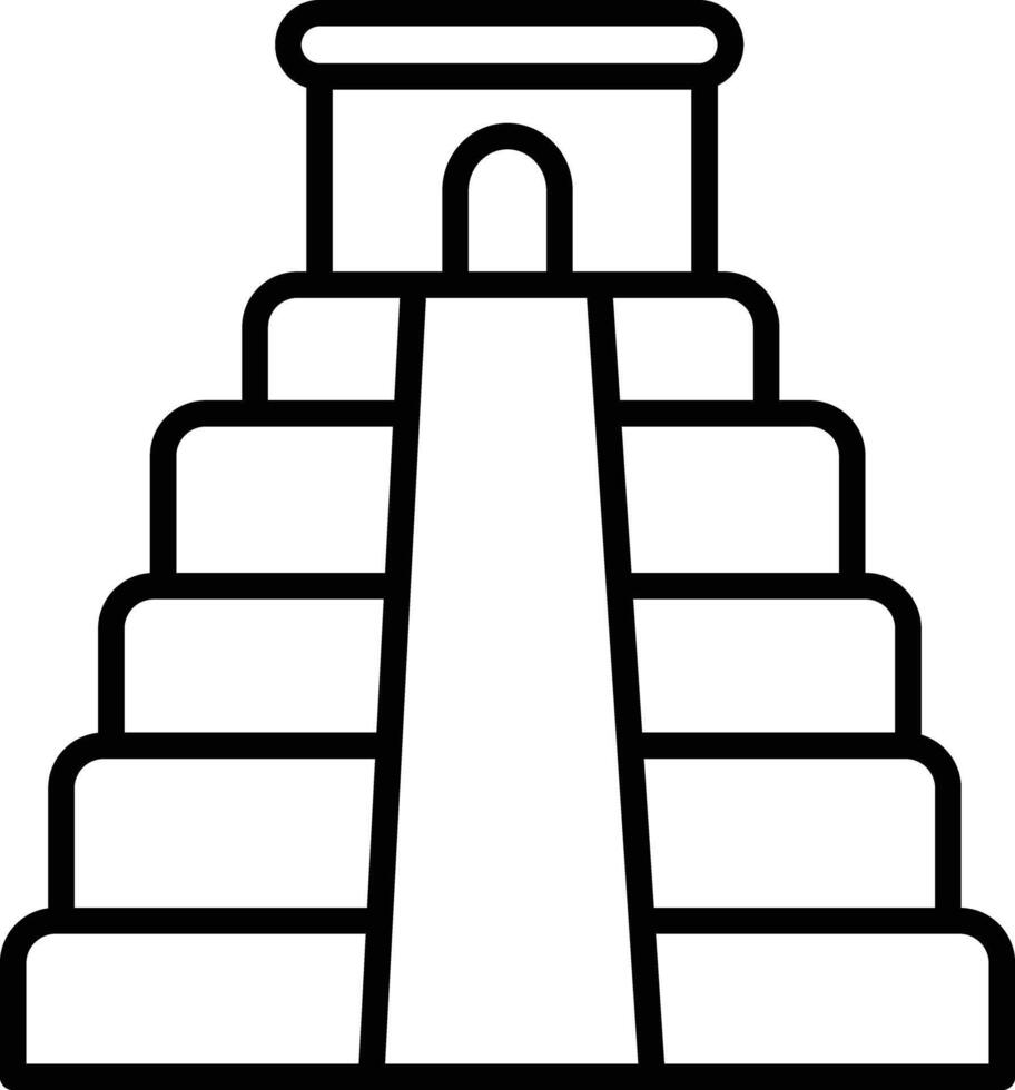 Chichen itza outline illustration vector