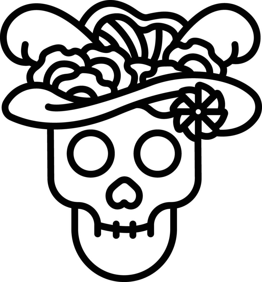 Catrina outline illustration vector