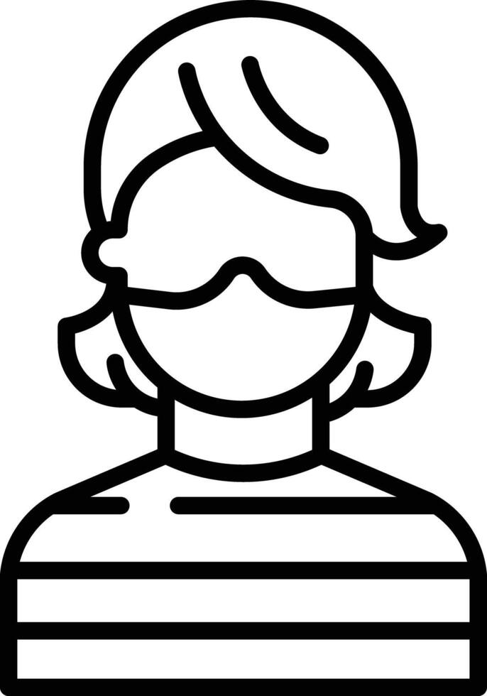 Mask Woman outline illustration vector
