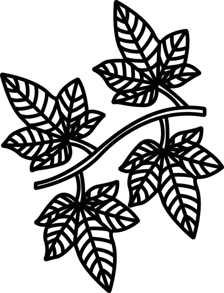 Leaf outline illustration vector