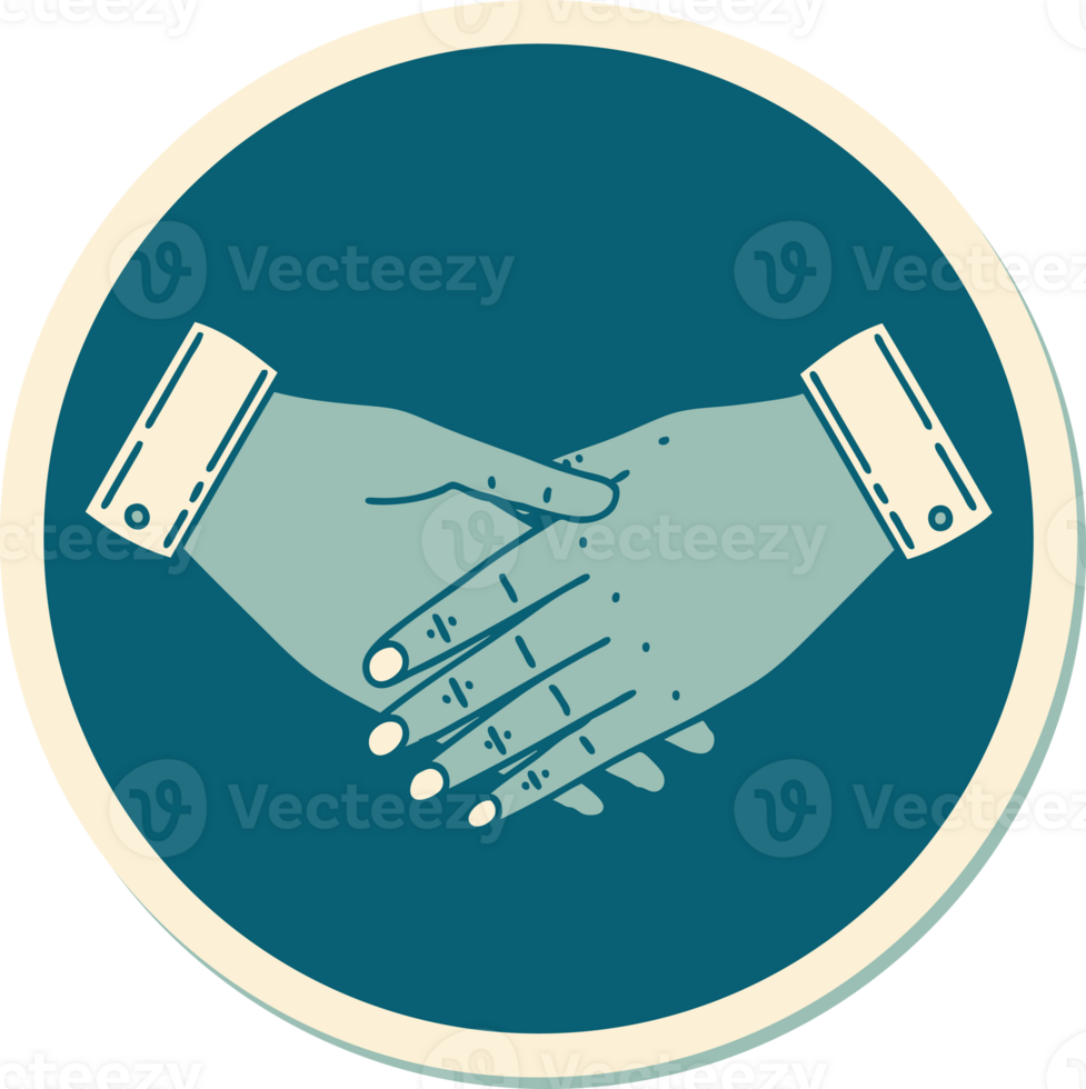 tattoo style sticker of a pair of hands png