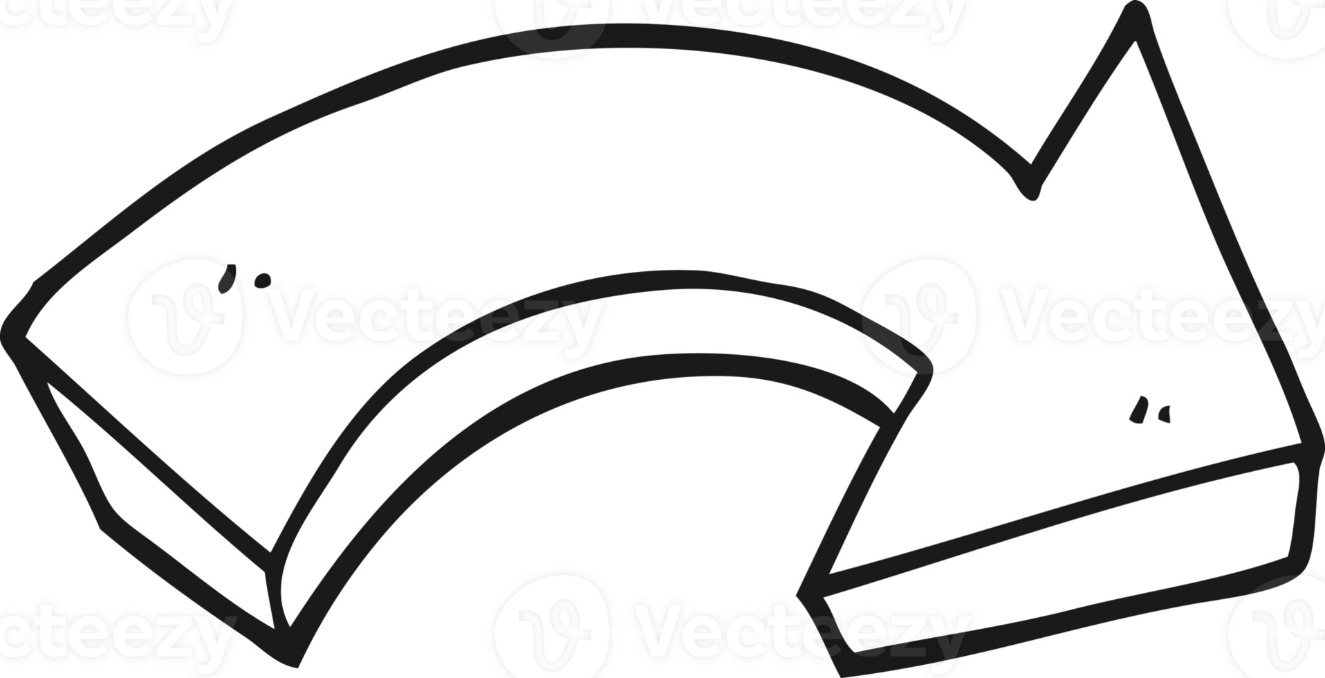 black and white cartoon pointing arrow png