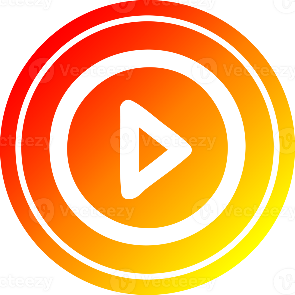 play button circular in hot gradient spectrum png