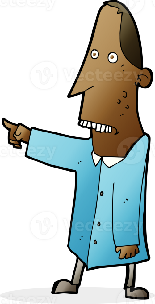 cartoon ugly man pointing png