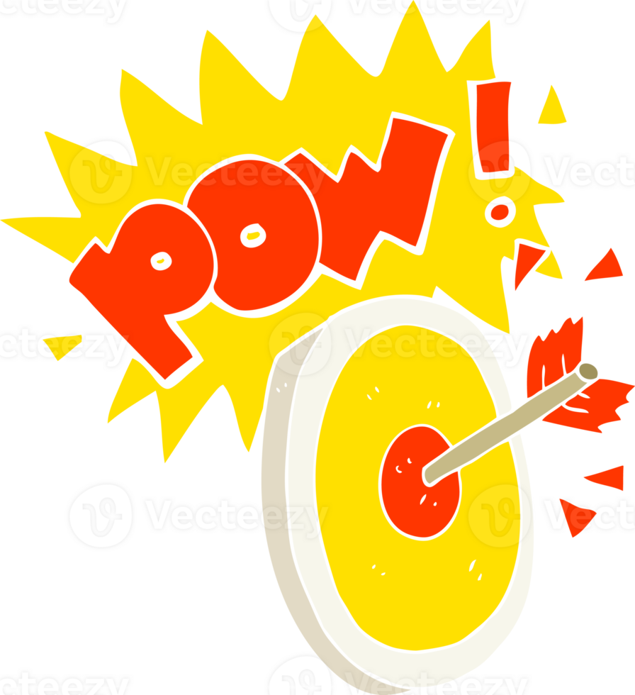flat color illustration of a cartoon arrow hitting target png