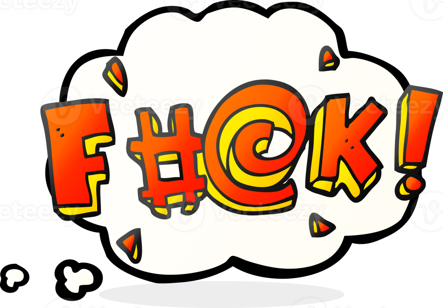 thought bubble cartoon swearword png