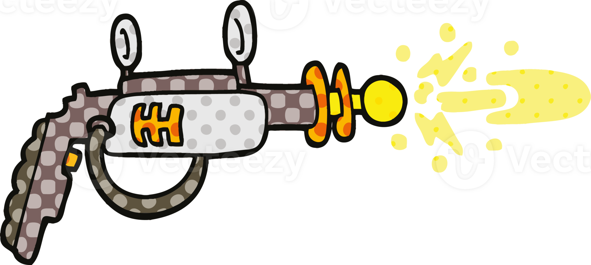 comic book style cartoon ray gun png