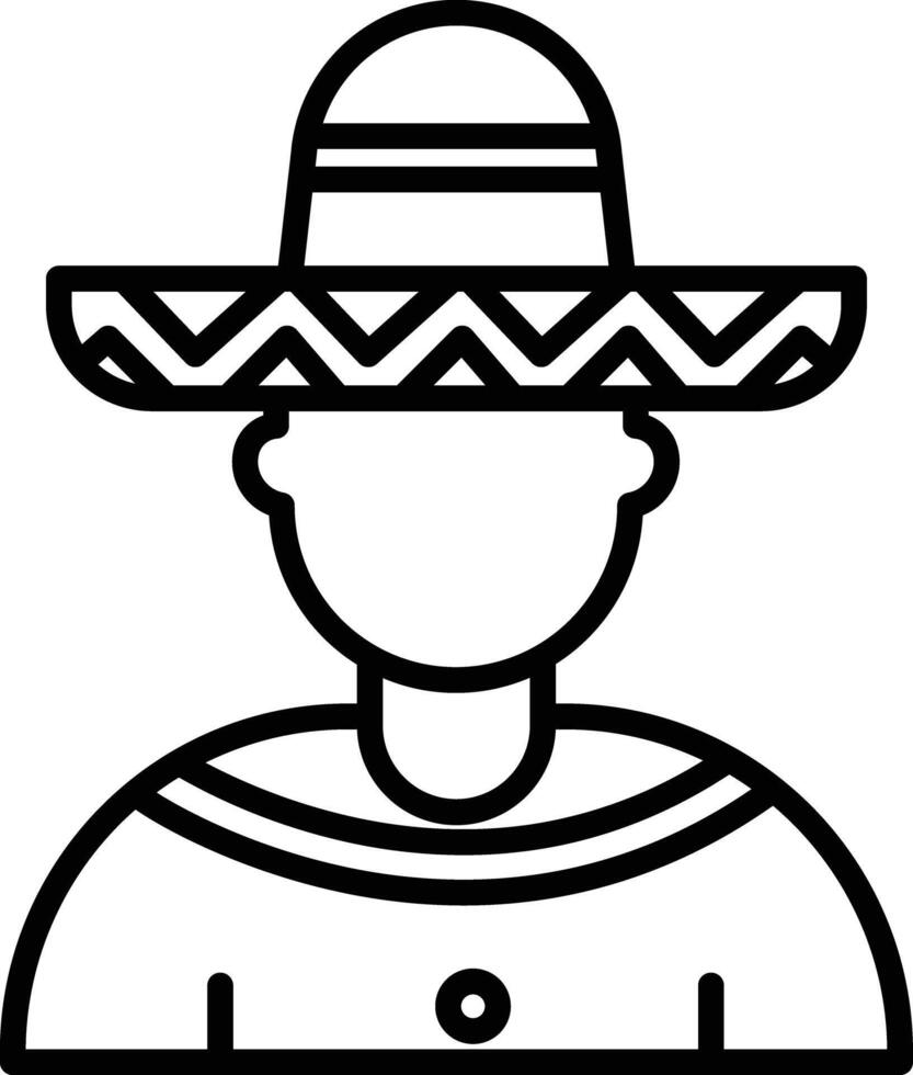 Mexican Boy outline illustration vector
