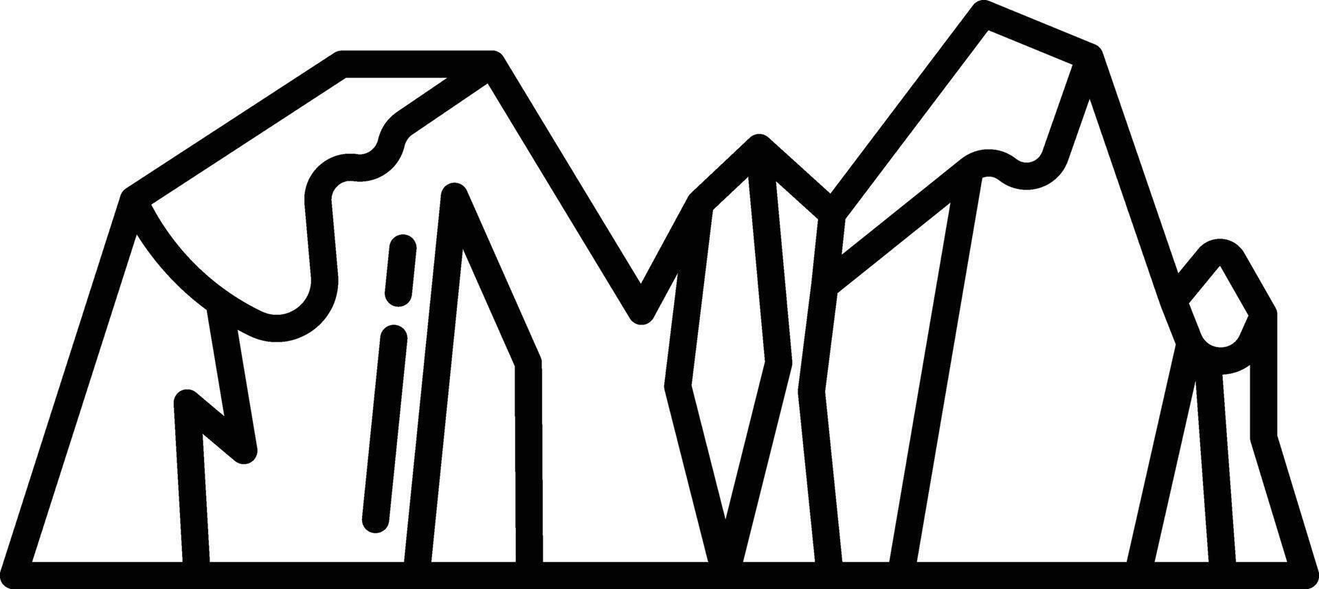 Block Mountain outline illustration vector