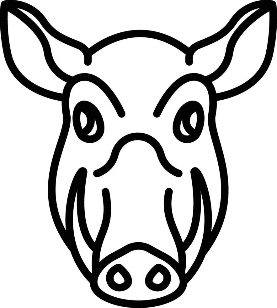 Boar outline illustration vector