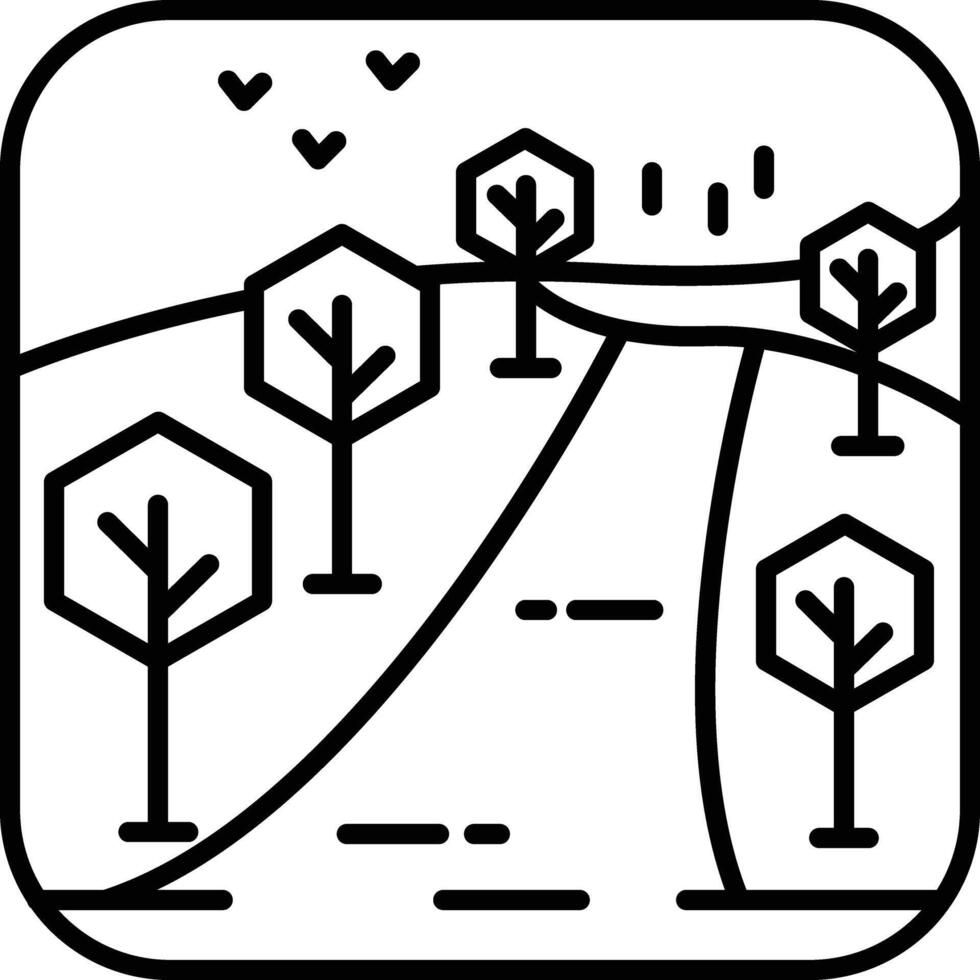 landscape outline illustration vector