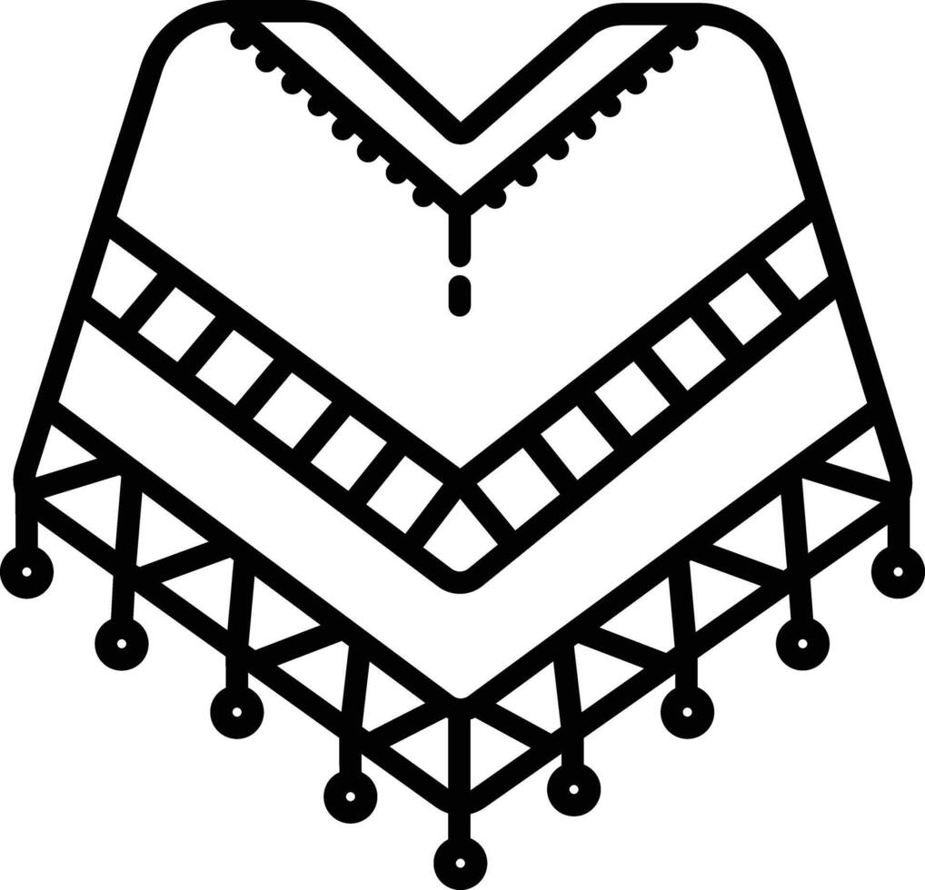 poncho outline illustration vector
