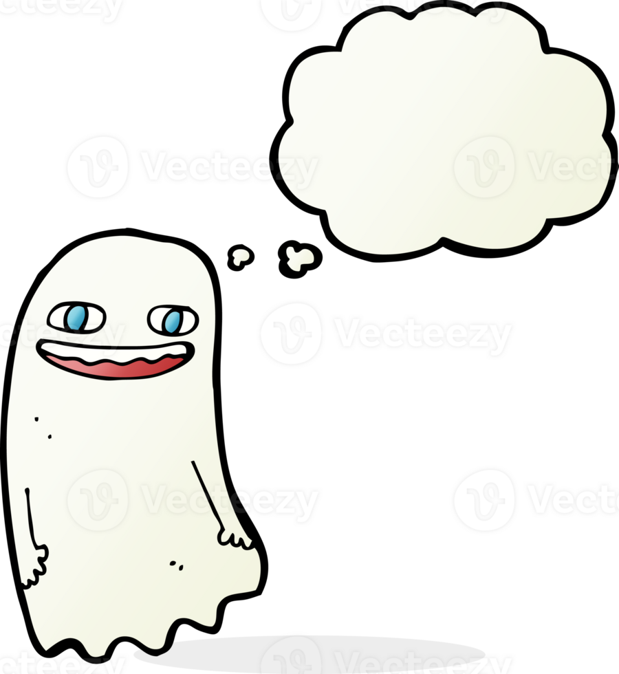funny cartoon ghost with thought bubble png