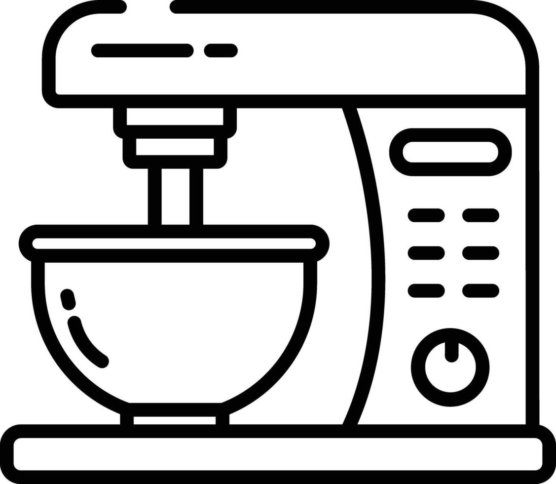 cake blender outline illustration vector