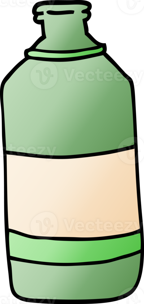 cartoon doodle old green bottle png